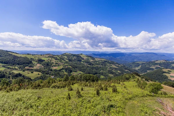 Schöne Naturlandschaft Panoramablick Sommertag Frische Luft Herrliche Aussicht Blauer Himmel — Stockfoto
