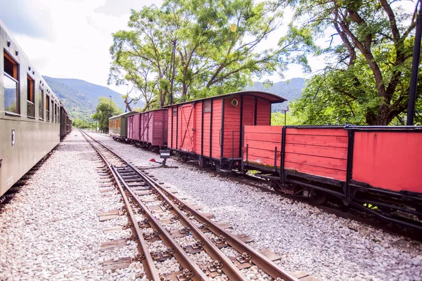 Narrow-gauge heritage railway,  Tourist Attraction, old-fashioned train, Mokra Gora Station - Serbia