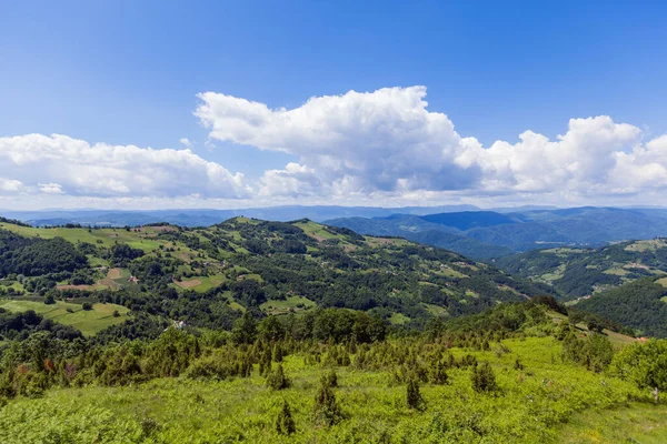Schöne Naturlandschaft Panoramablick Sommertag Frische Luft Herrliche Aussicht Blauer Himmel — Stockfoto