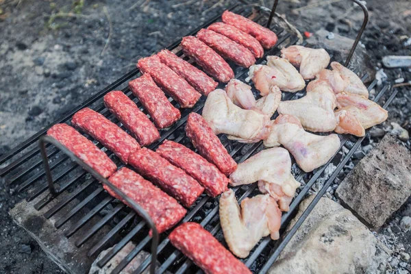 Carne Fresca Parrilla Fiesta Aire Libre Fin Semana —  Fotos de Stock