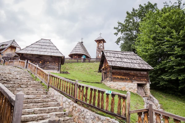 Ethno village Drvengrad, Mokra Gora, traditional eco village built by famous film director Emir Kusturica, tourist attraction.