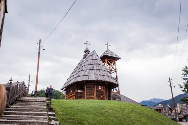 Ethno village Drvengrad, Mokra Gora, traditional eco village built by famous film director Emir Kusturica, tourist attraction.