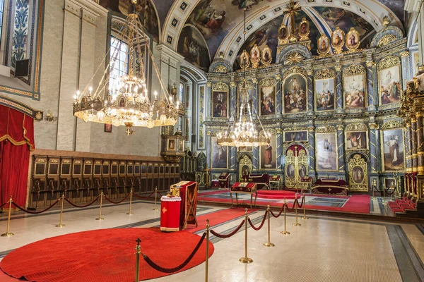 Cathédrale Orthodoxe Serbe Intérieur Cathédrale Saint Michel Belgrade — Photo