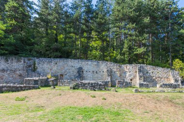 Bereketli ormanlarla çevrili Studenica Manastırı 'ndaki tarihi taş tahkimatı kalıntıları, ortaçağ Sırp mirası ve antik mimari mirasını sakin bir manzaraya yansıtıyor..