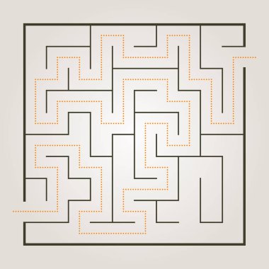 Yol çözüm ile basit labirent