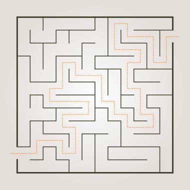 Yol çözüm ile basit labirent