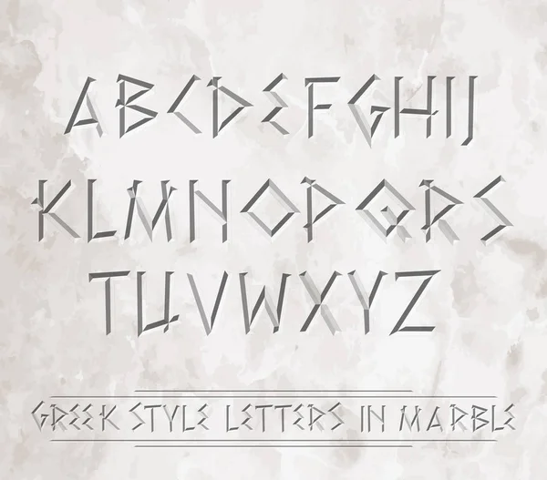 Lettres Grecques Antiques Ciselées Marbre Peut Être Placé Sur Différents — Image vectorielle