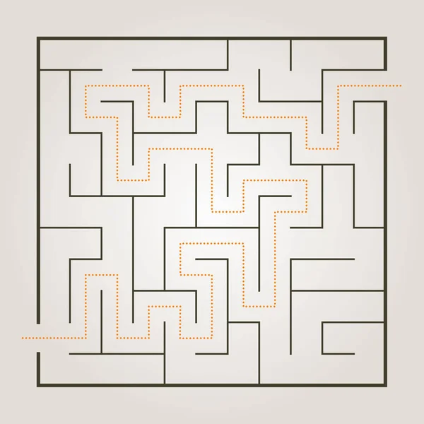 Einfaches Labyrinth Mit Weglösung — Stockvektor