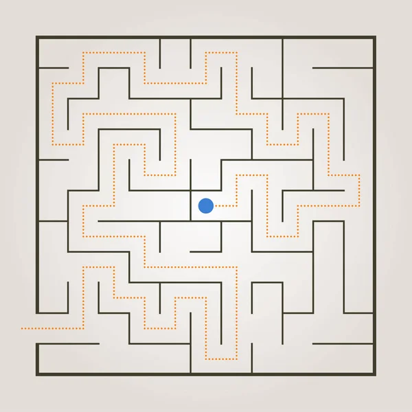 Einfaches Labyrinth Mit Weglösung — Stockvektor