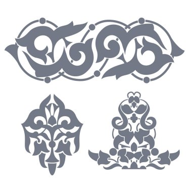 Tasarımınız için simetrik dekoratif öğeler. Kaligrafi vektör