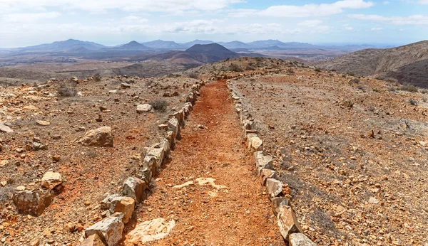 Path Top Volcanic Landscape Fuerteventura Canary Islands — Stock Photo, Image