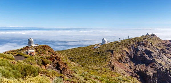 Astronomiska Observatorier Toppen Roque Los Muchachos Palma Kanarieöarna — Stockfoto