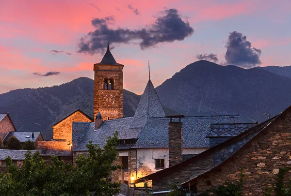 Tirvia Soirée Petit Village Des Pyrénées Catalanes — Photo