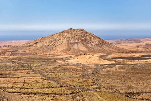 Kutsal Dağ Tindaya Havadan Görünümü Fuerteventura Canay Adaları — Stok fotoğraf