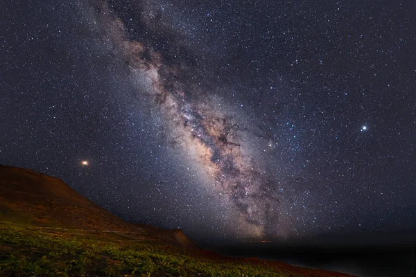 Zomer Melkweg Sant Antonio Volcano Wijngaarden Palma Canarische Eilanden — Stockfoto