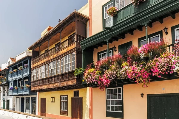 Famous Colorfull Houses Santa Cruz Palma Canary Islands — Stock Photo, Image