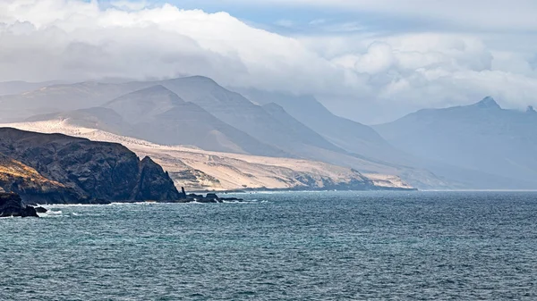 Deserto Montanhoso Paisagem Marinha Fuerteventura Ilhas Canárias — Fotografia de Stock