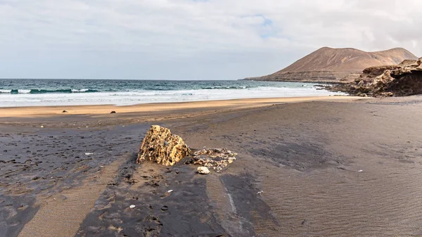 Solapa Ein Jungfräulicher Goldfarbener Sandstrand Auf Fuerteventura Kanarische Inseln — Stockfoto
