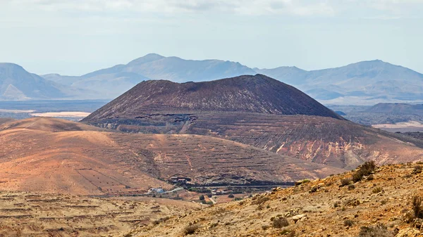 Vulkaniska Landskapet Panorama Fuerteventura Kanarieöarna — Stockfoto
