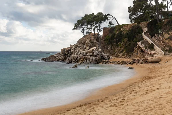 Beautifull Beach Platja Aro Costa Brava Catalonia — стокове фото