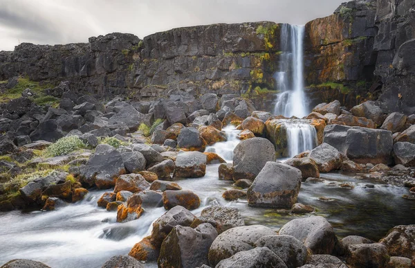 Vista de la cascada de Oxarfoss en Islandia —  Fotos de Stock