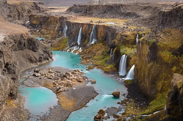 Sigoldugljufur, un cañón con cascadas en Islandia —  Fotos de Stock