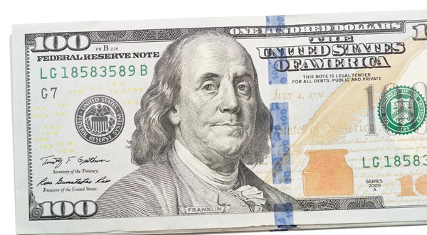 Δολάρια Που Απομονώνονται Λευκό Φόντο — Φωτογραφία Αρχείου