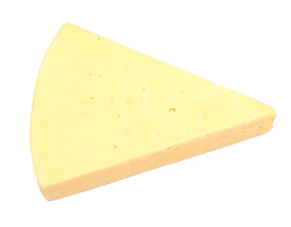 Pezzo Formaggio Isolato Sfondo Bianco — Foto Stock