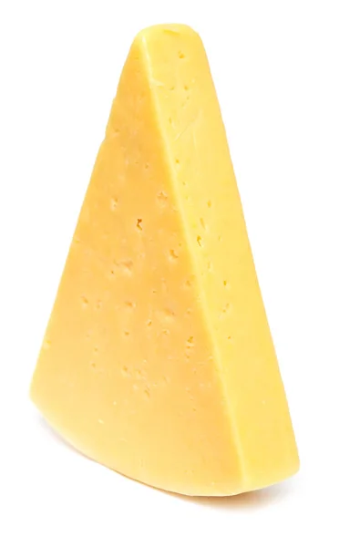 Stück Käse Isoliert Auf Weißem Hintergrund — Stockfoto