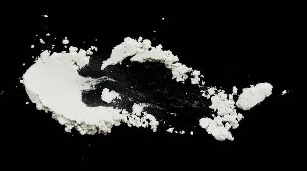 White Powder Black Background — Stock Photo, Image