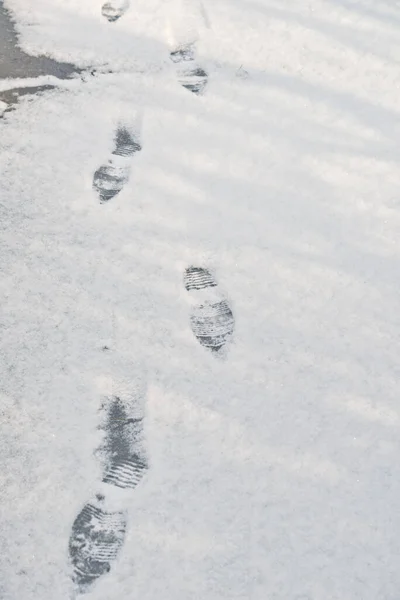 Fußabdrücke Schnee — Stockfoto