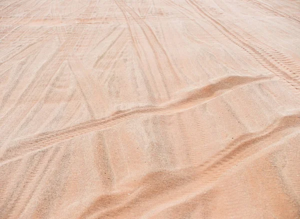 Следы Колес Песке — стоковое фото