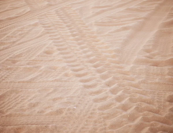 Следы Колес Песке — стоковое фото