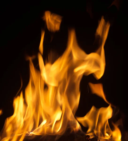 Fire Flames Sparks Black Background — Stock Photo, Image