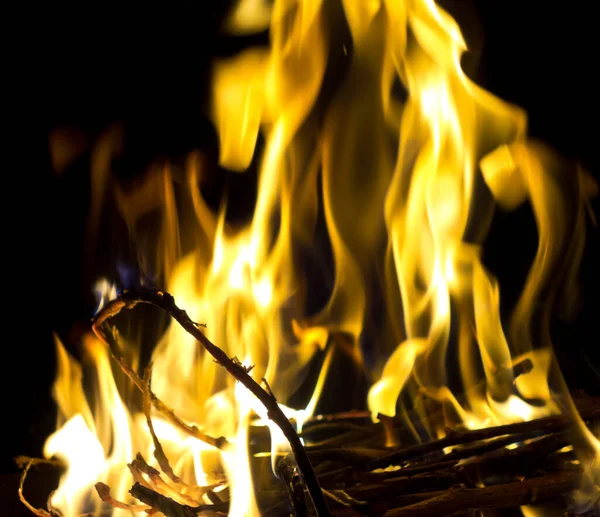 Bonfire Black Background — Stock Photo, Image