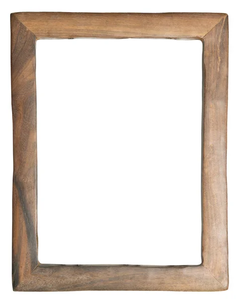 Houten Frame Geïsoleerd Witte Achtergrond — Stockfoto