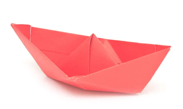 Origami Barco Isolado Fundo Branco — Fotografia de Stock