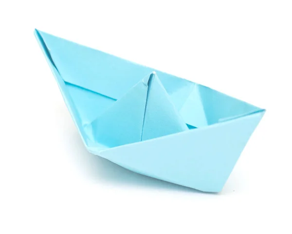 Лодка Оригами Изолирована Белом Фоне — стоковое фото