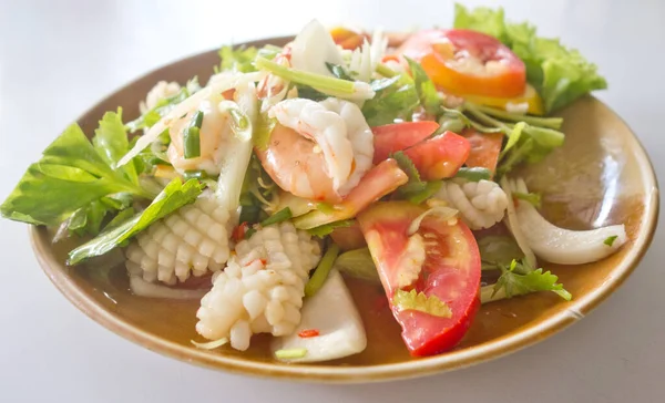 Thaise Noedelglazen Salade Met Zeevruchten — Stockfoto