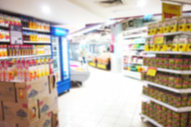 Süpermarket arka plan bulanık
