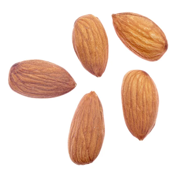 Almond Nuts Isolated White Background — Stock Photo, Image