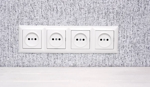 Four Electrical Sockets Wall — Stock Photo, Image