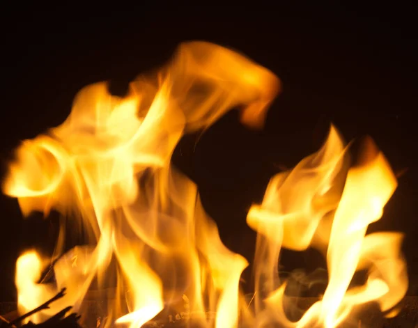 Fire Flames Sparks Black Background — Stock Photo, Image