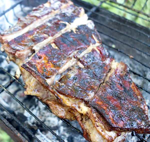 Close Mutton Grilled Ribs — Stock Photo, Image