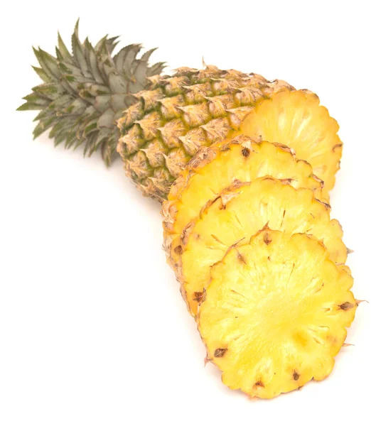 Dojrzały Ananas Izolowany Białym Tle — Zdjęcie stockowe