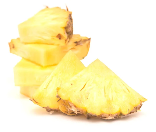 Pieces Ripe Pineapple Isolated White Background — Stock Photo, Image