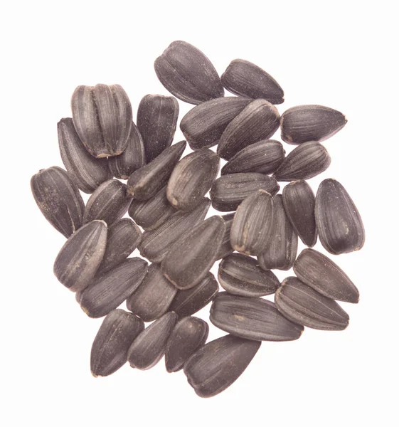 Black Sunflower Seeds Isolated White Background — Stock Photo, Image