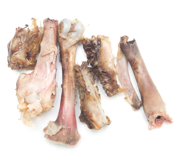 Kości Kurczaka Izolowane Białym Tle — Zdjęcie stockowe