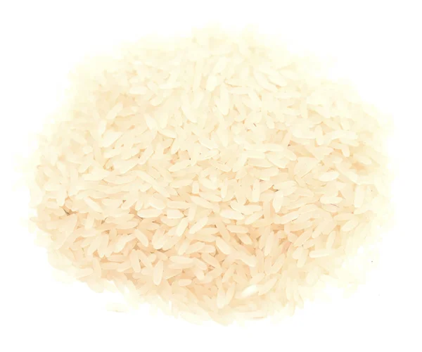 Arroz Cru Isolado Sobre Fundo Branco — Fotografia de Stock