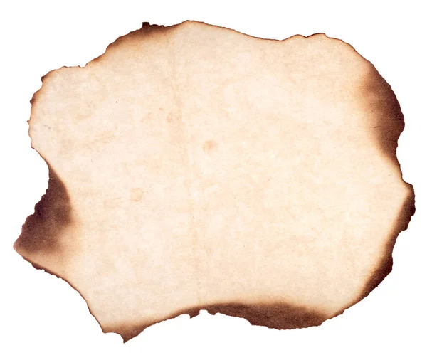 Old Paper Burnt Edges Isolated White Background — Stock Photo, Image